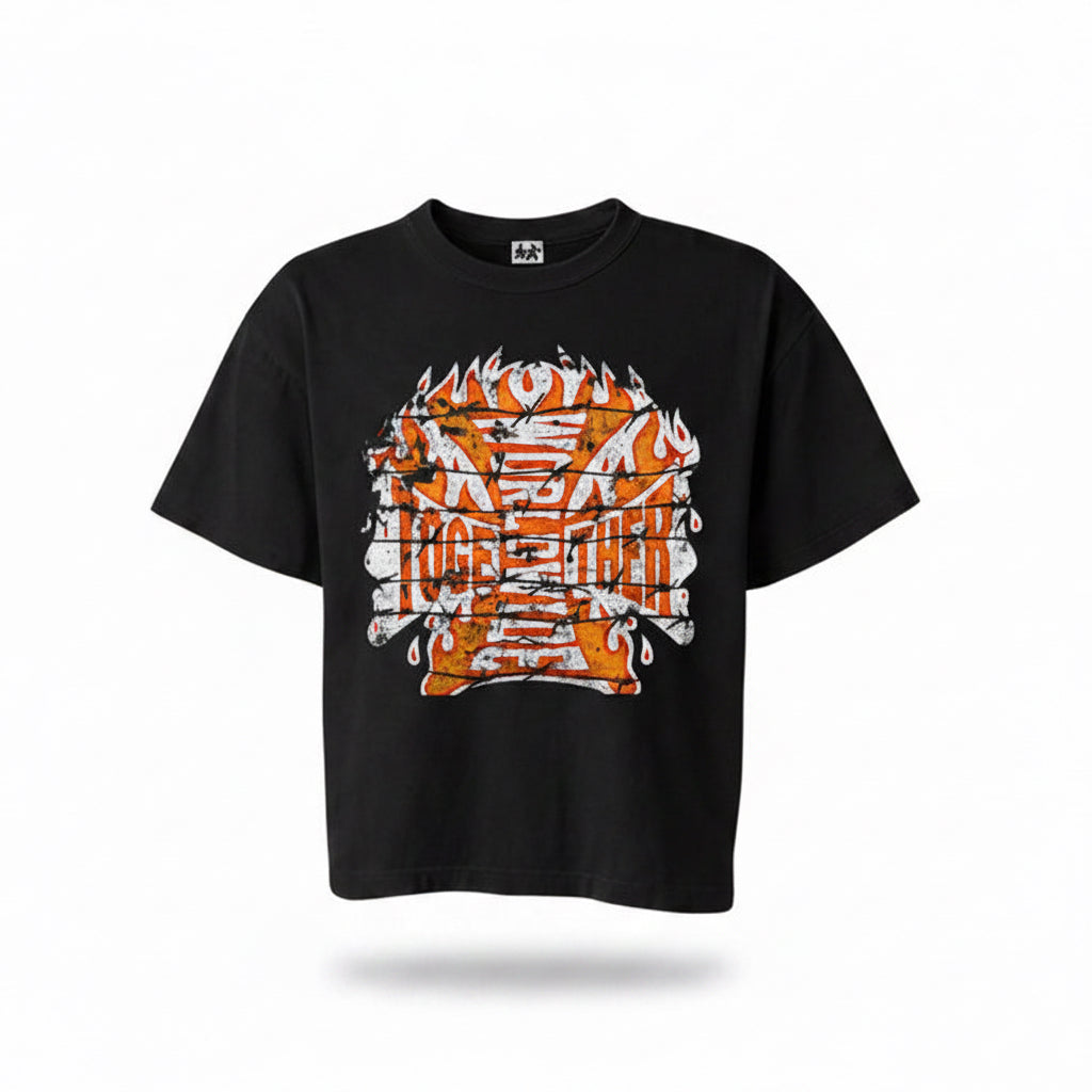 t-shirt fire black